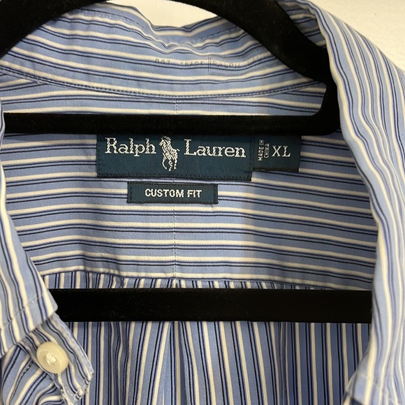 Ralph Lauren blue striped long-sleeved button down shirt - Picture 2 of 3
